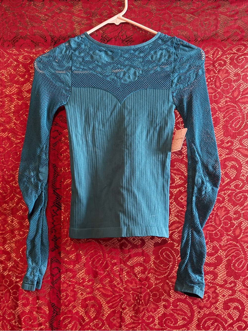 NWT Intimately Free People Dreamtide Blue Open Knit Long Sleeve Top XS/S